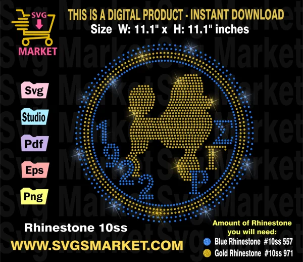 Sgrho poodle rhinestone template