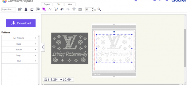 Living victoriously Rhinestone template SVG, Louis vuitton logo rhinestone svg. - Image 3