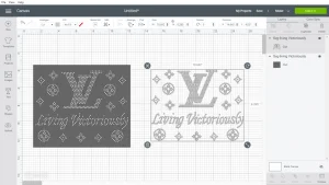 lllᐅ Louis Vuitton Fade Logo Rhinestone SVG - bling template file