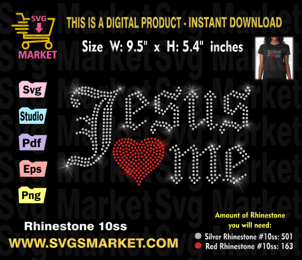 jesus rhinestone template svg