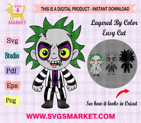 chibi beetlejuice halloween svg