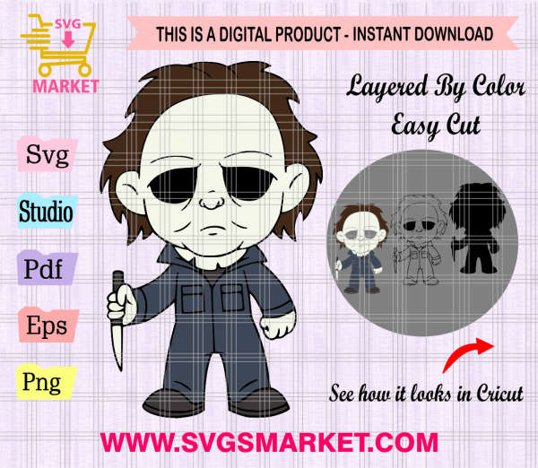 chibi michaelmyers halloween svg