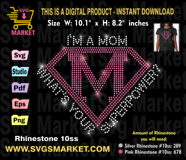 mothers day rhinestone svg