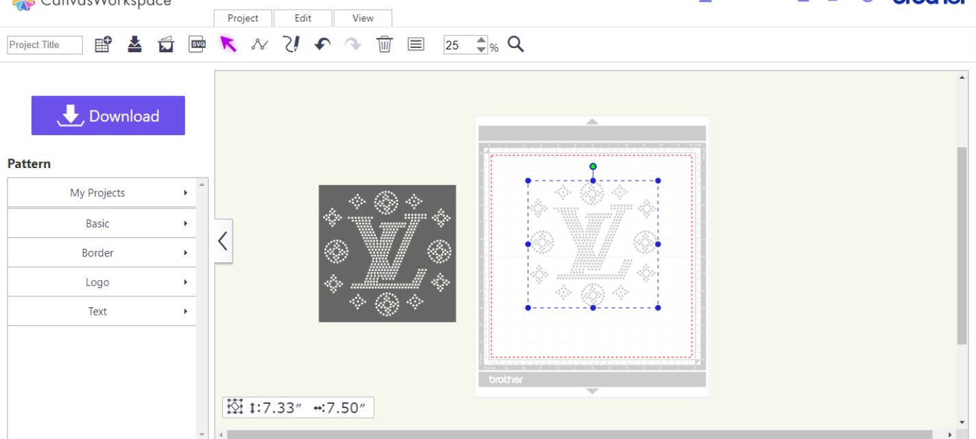 lllᐅ Louis Vuitton LV Scattered Rhinestone SVG - bling template file