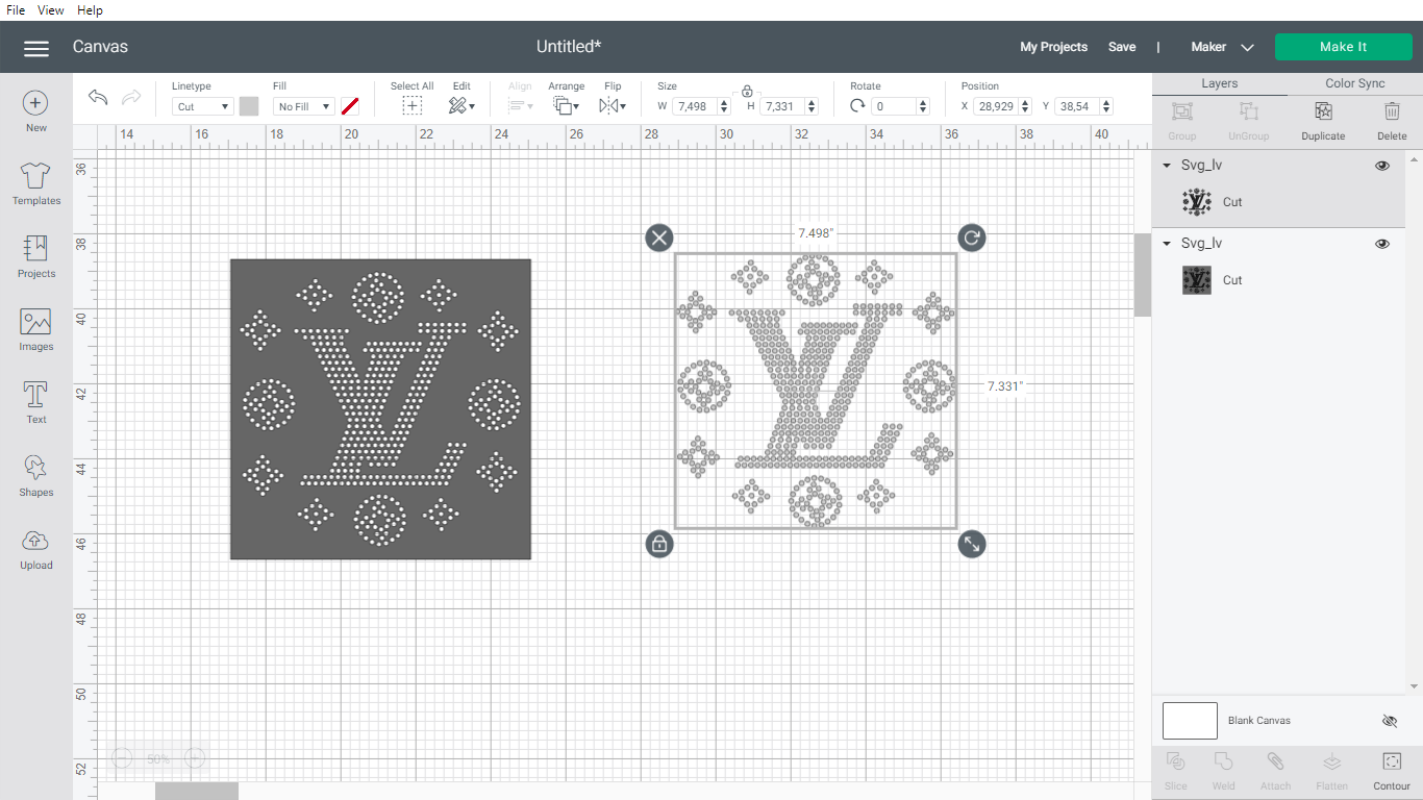 lllᐅ LV Louis Vuitton Circle 9 Inches Rhinestone SVG - bling file
