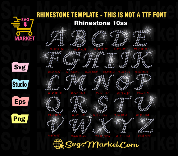 FONT RHINESTONE TEMPLATE 1