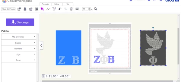 zeta phi beta sorority rhinestone template svg canvas