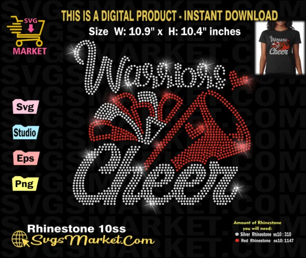 warriors-cheer-football-rhinestone-template-svg-for-cricut-warriors-bling-transfer-instant-download-cameo