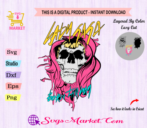 lady gaga svg lady gaga tshirt born this way gaga svg cut file for cricut halloween svg skull svg halloween tshirt gaga