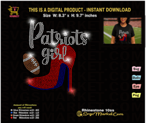 patriots girl rhinestone template football patriots svg for cricut football bling rhinestone patriots girl png football fan